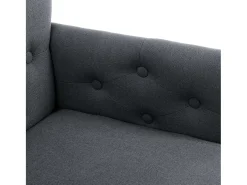 Silla de comedor con reposabrazos tela gris
