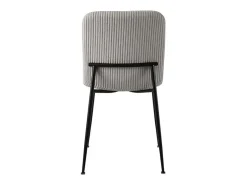 Silla de comedor CORDUROY – Terciopelo de pana gris claro – Patas de metal negro – Estilo diseño