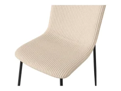 Silla de comedor CORDUROY – Terciopelo de pana beige – Patas de metal negro – Estilo diseño