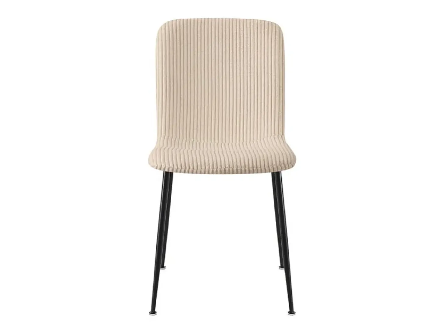 Silla de comedor CORDUROY – Terciopelo de pana beige – Patas de metal negro – Estilo diseño