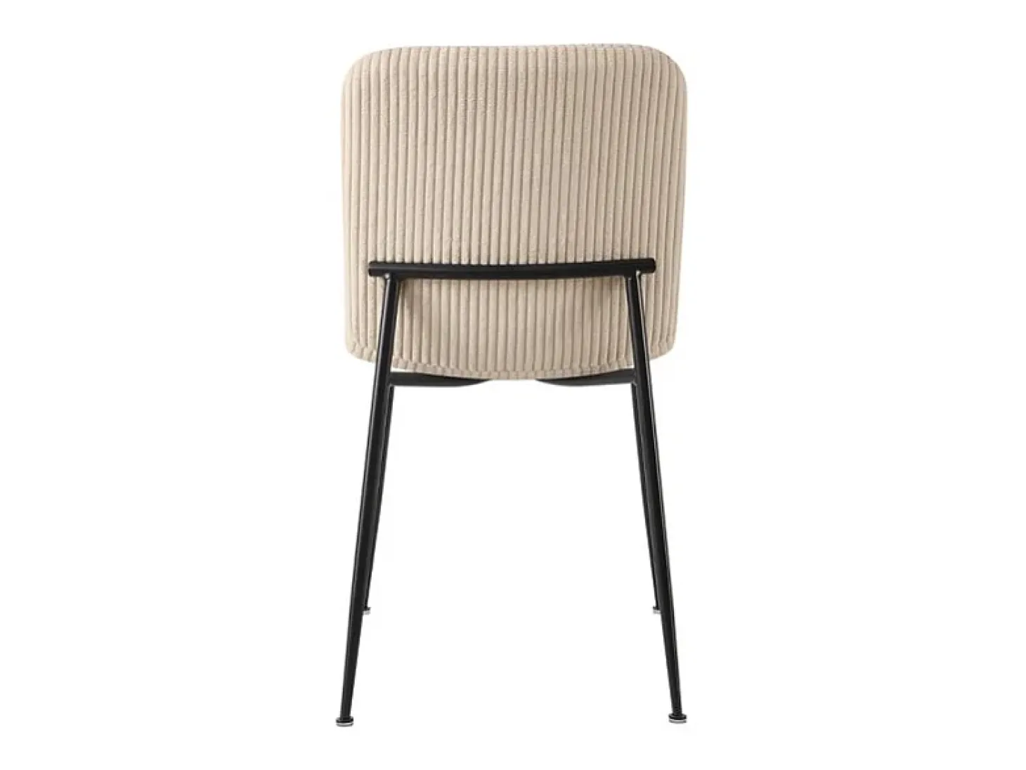 Silla de comedor CORDUROY – Terciopelo de pana beige – Patas de metal negro – Estilo diseño