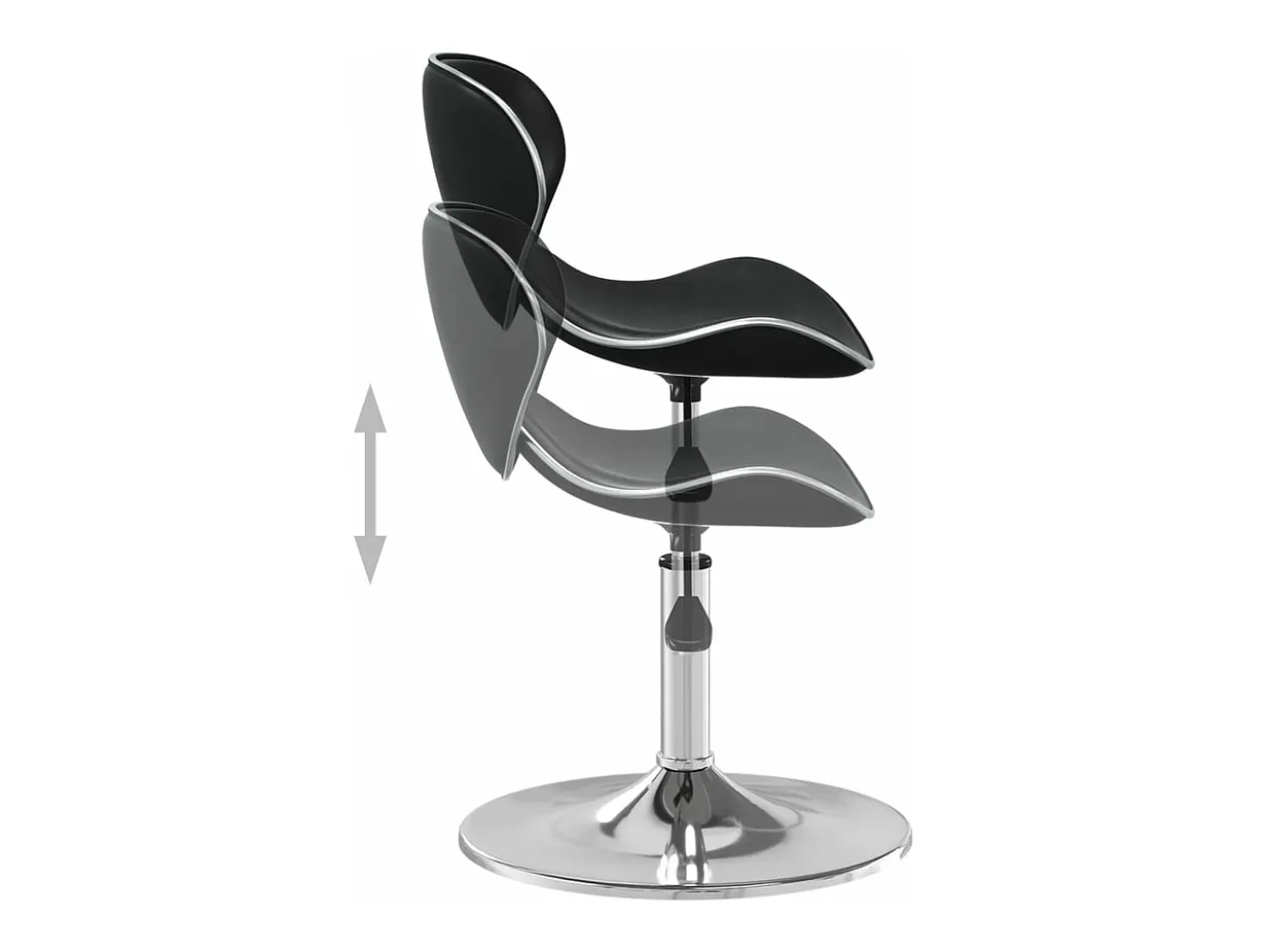Silla de comedor cuero sintético negra