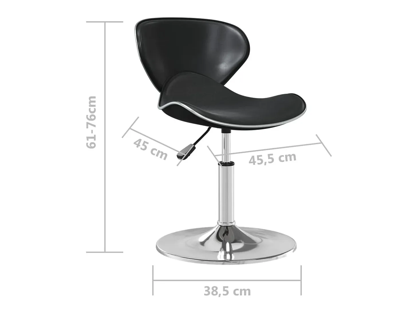 Silla de comedor cuero sintético negra