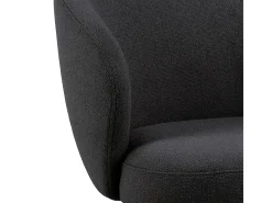 Silla de comedor Darlene con reposabrazos tela gris.