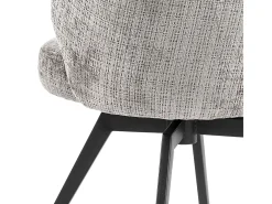 Silla de comedor Darlene con reposabrazos chenilla gris.