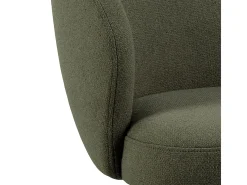 Silla de comedor Darlene con reposabrazos tela verde.