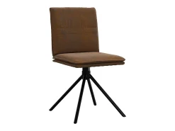 Silla de comedor de ante sintético marrón