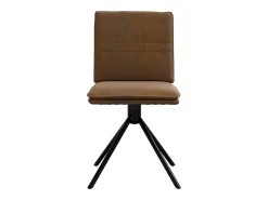 Silla de comedor de ante sintético marrón