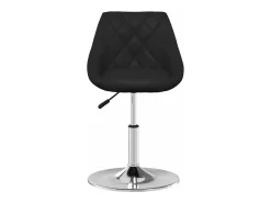 Silla de comedor de cuero sintético negra