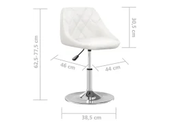 Silla de comedor de cuero sintético blanco