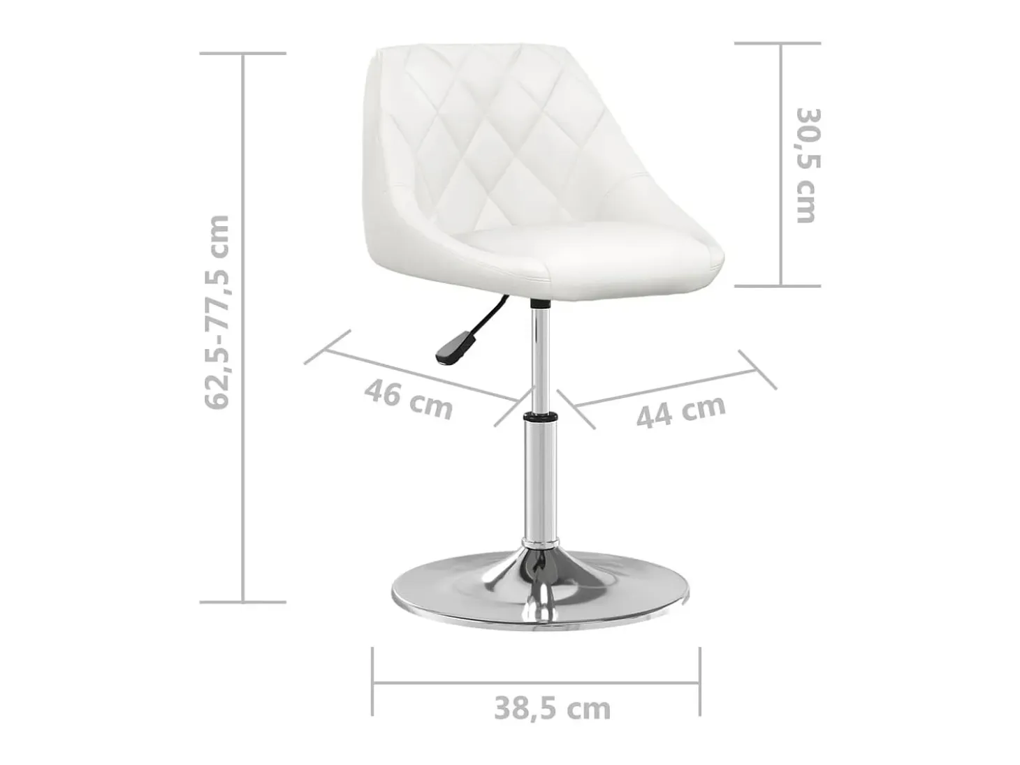 Silla de comedor de cuero sintético blanco
