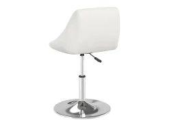 Silla de comedor de cuero sintético blanco
