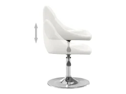 Silla de comedor de cuero sintético blanco