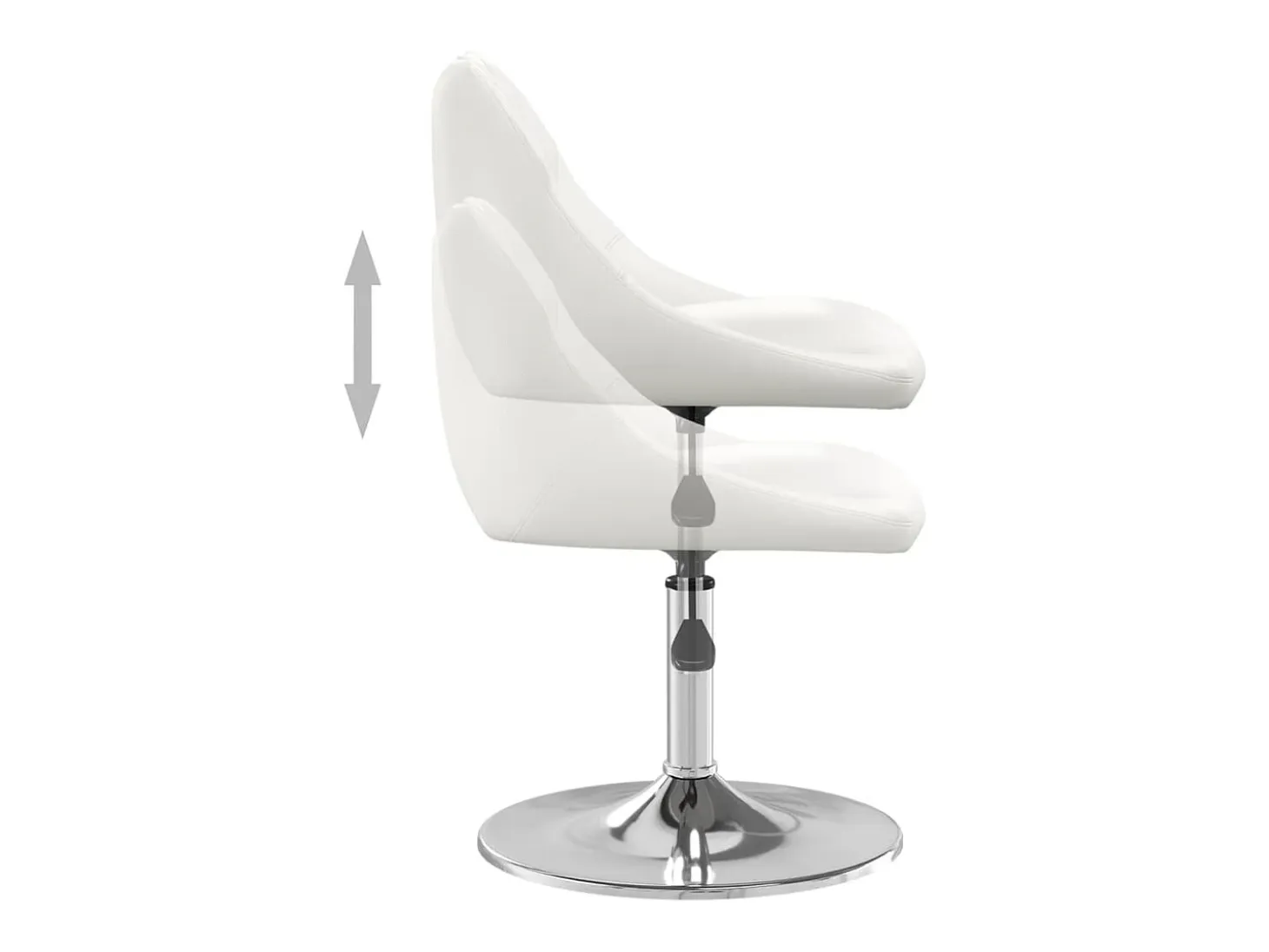 Silla de comedor de cuero sintético blanco