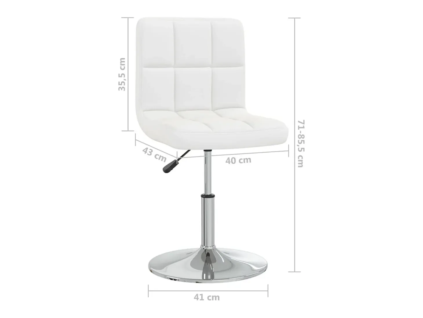 Silla de comedor de cuero sintético blanco