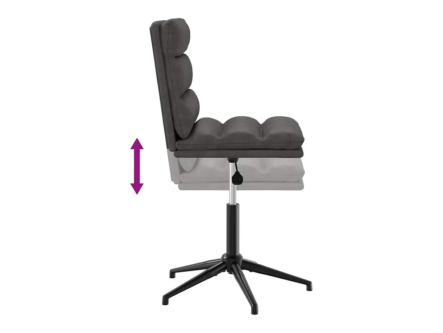 Silla de comedor de cuero sintético negra