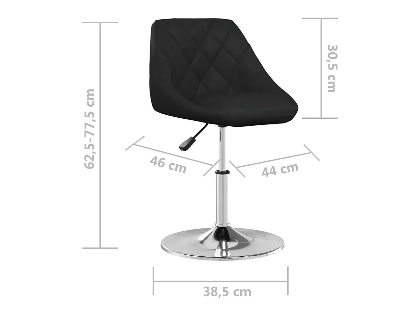 Silla de comedor de cuero sintético negra