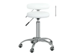 Silla de comedor de cuero sintético blanco