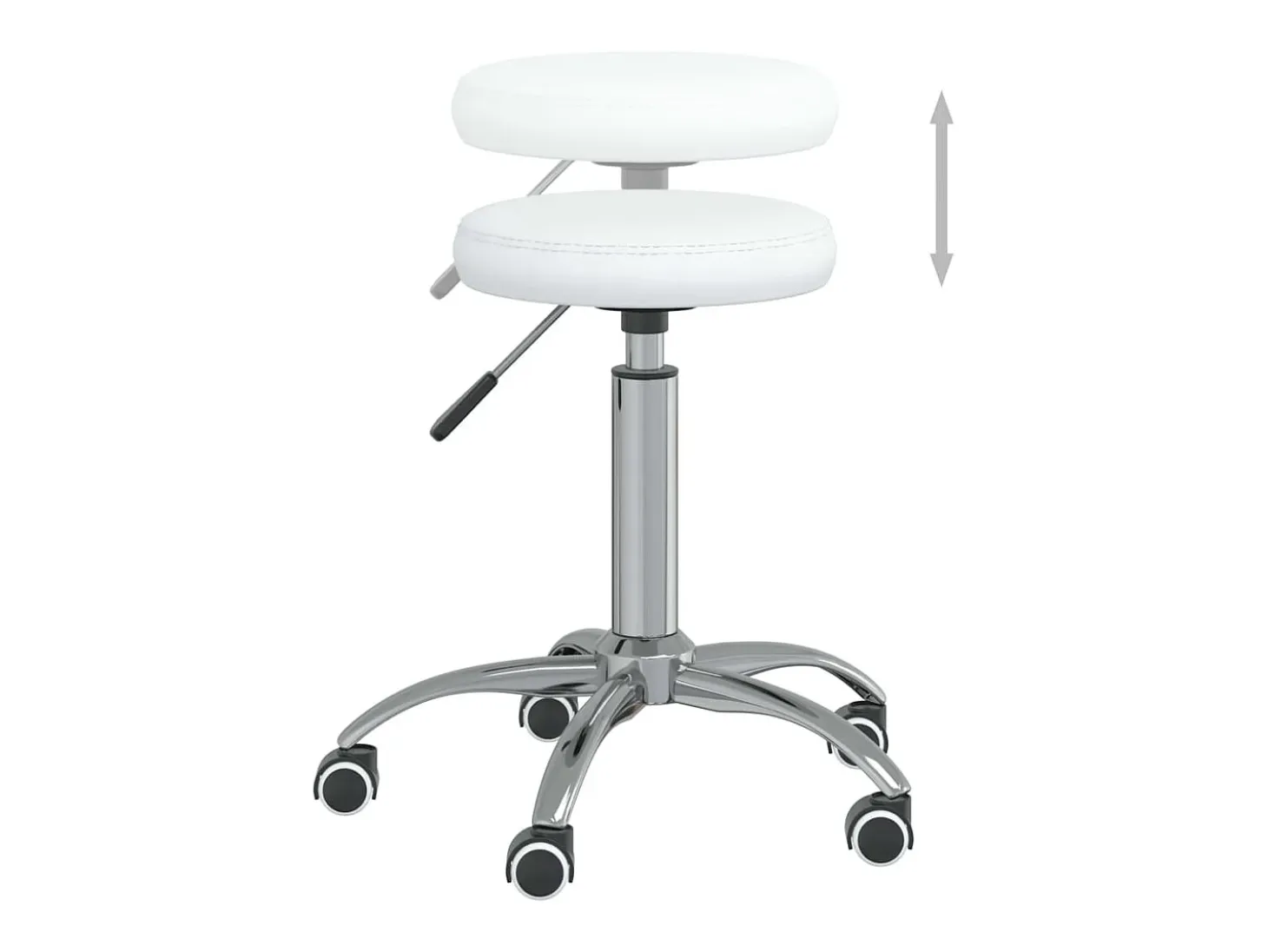 Silla de comedor de cuero sintético blanco