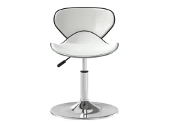 Silla de comedor de cuero sintético blanco