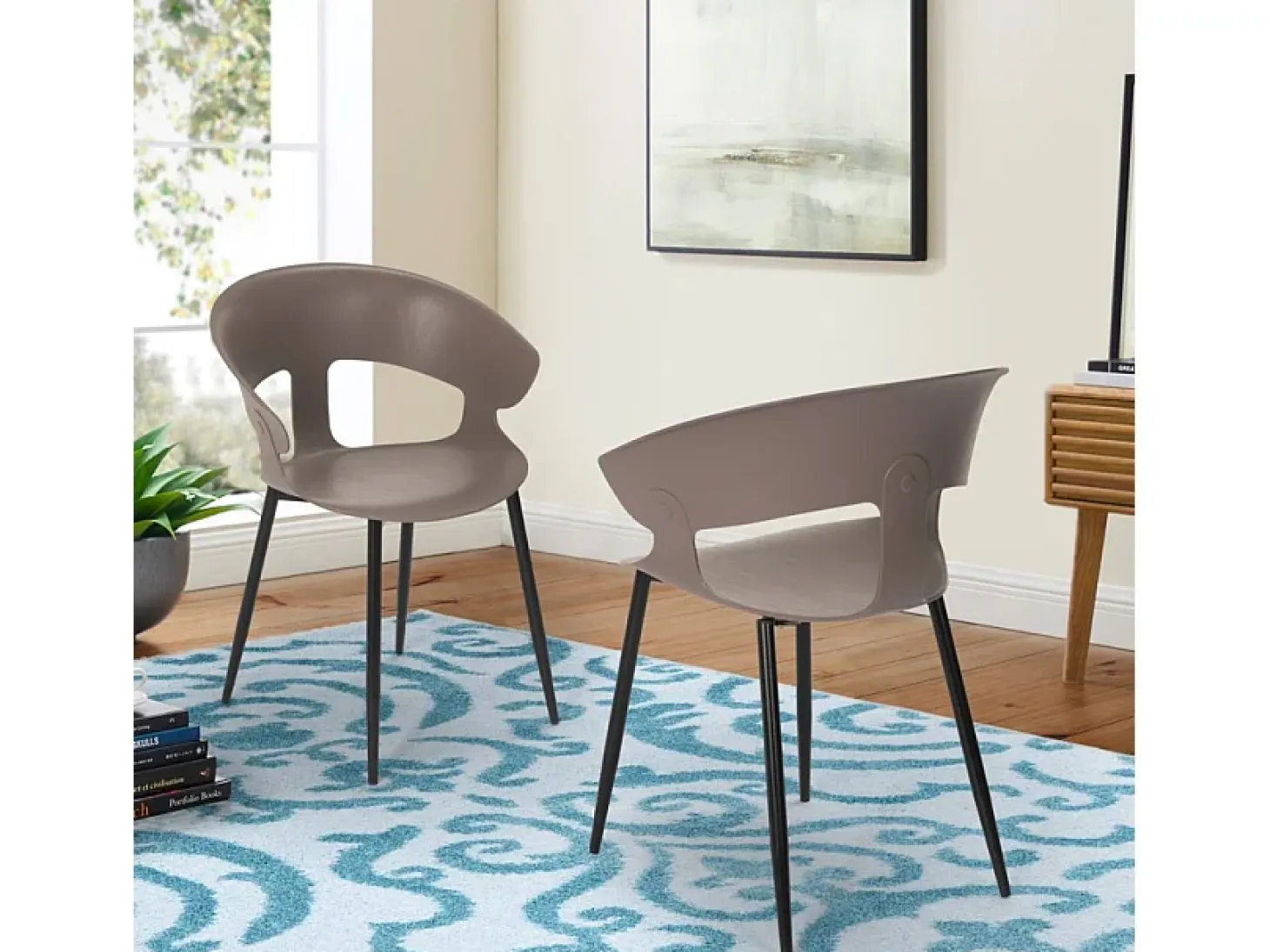 Silla de comedor de diseño moderno para bar y restaurante Evelyn - Gris Oscuro