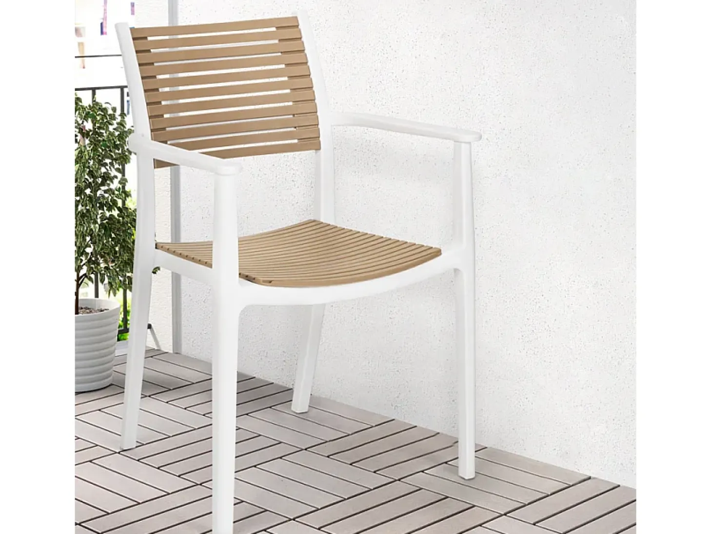 Silla de comedor de diseño para interior y exterior Orion - Beige