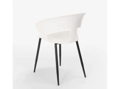Silla de comedor de diseño moderno para bar y restaurante Evelyn - Blanco