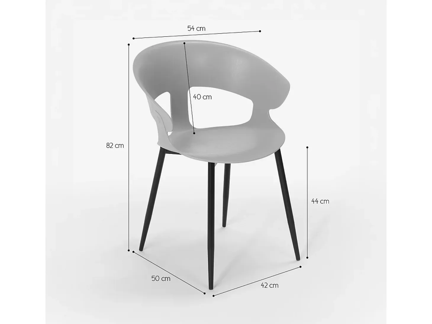 Silla de comedor de diseño moderno para bar y restaurante Evelyn - Blanco