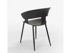 Silla de comedor de diseño moderno para bar y restaurante Evelyn - Negro