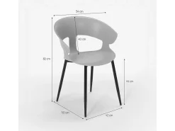 Silla de comedor de diseño moderno para bar y restaurante Evelyn - Azul Marino