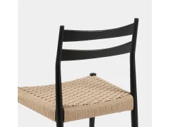Silla de comedor de Madera Negro-Natural 81 x 51- Vina