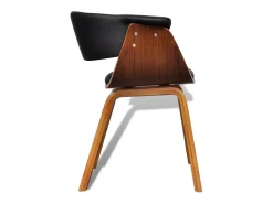 Silla de comedor de madera curvada y cuero sintético
