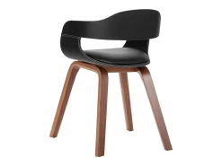 Silla de comedor de madera curvada y cuero sintético
