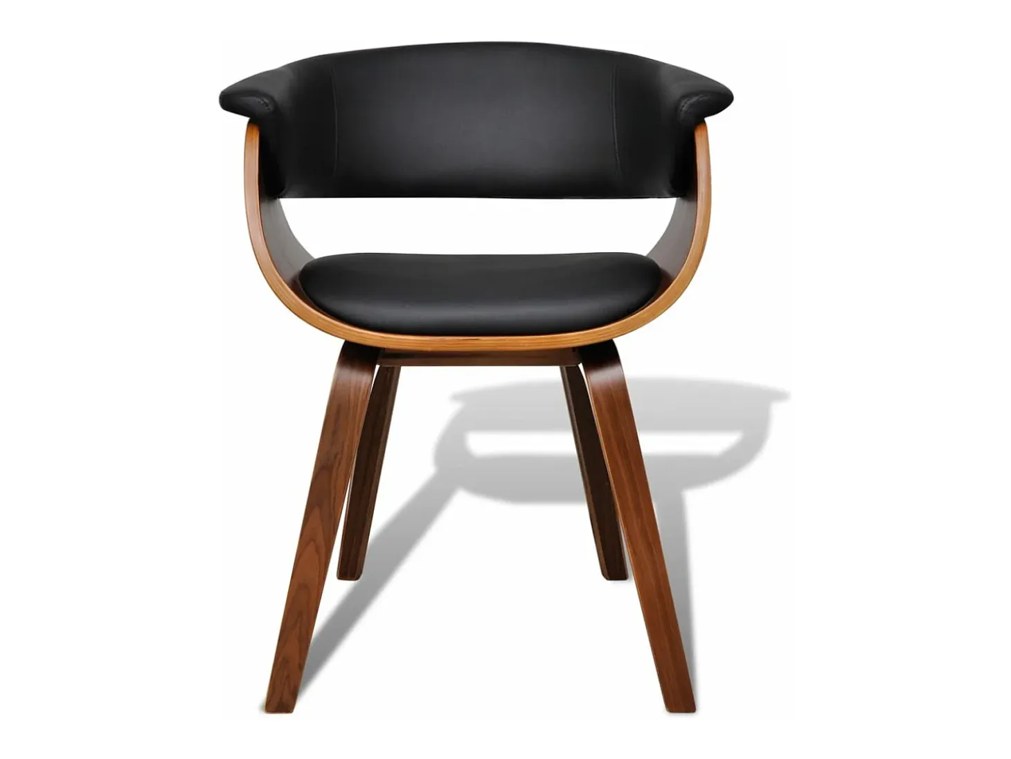 Silla de comedor de madera curvada y cuero sintético