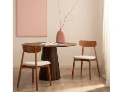 Silla de comedor de Madera Beige-Nogal 83 x 46- Leyre