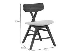 Silla de comedor de madera – Marrón/azul – LOOMENS