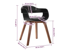 Silla de comedor de madera curvada y polipiel.