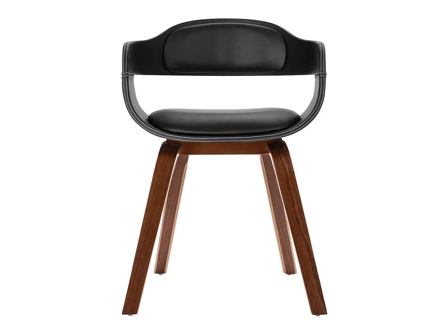 Silla de comedor de madera curvada y polipiel.
