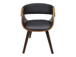 Silla de comedor de madera curvada y cuero sintético