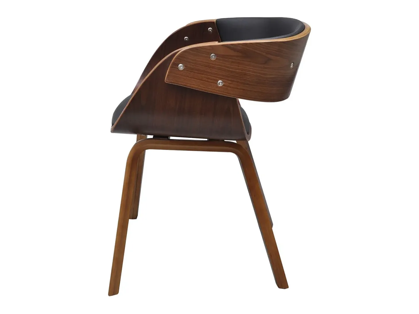 Silla de comedor de madera curvada y cuero sintético