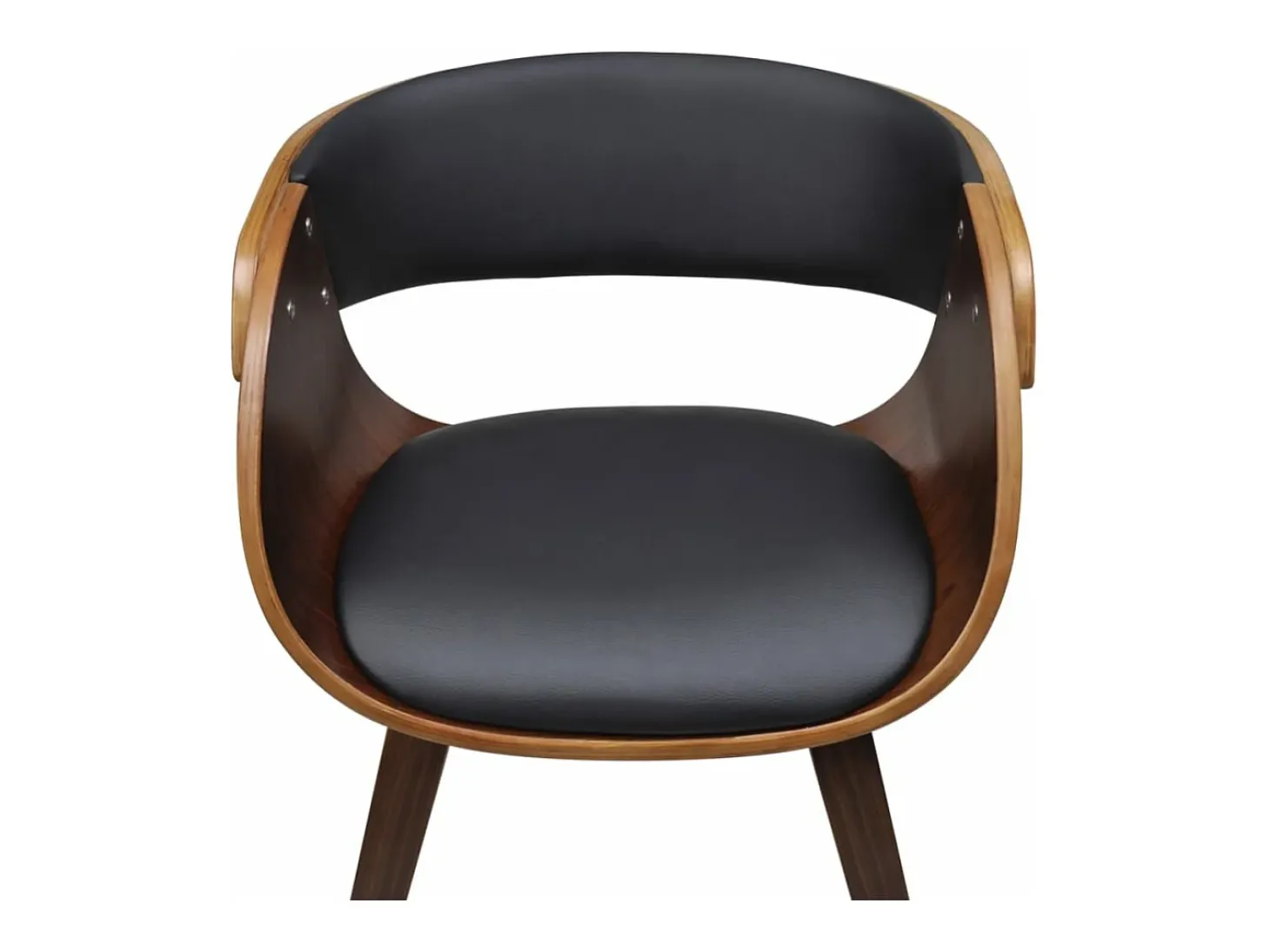 Silla de comedor de madera curvada y cuero sintético