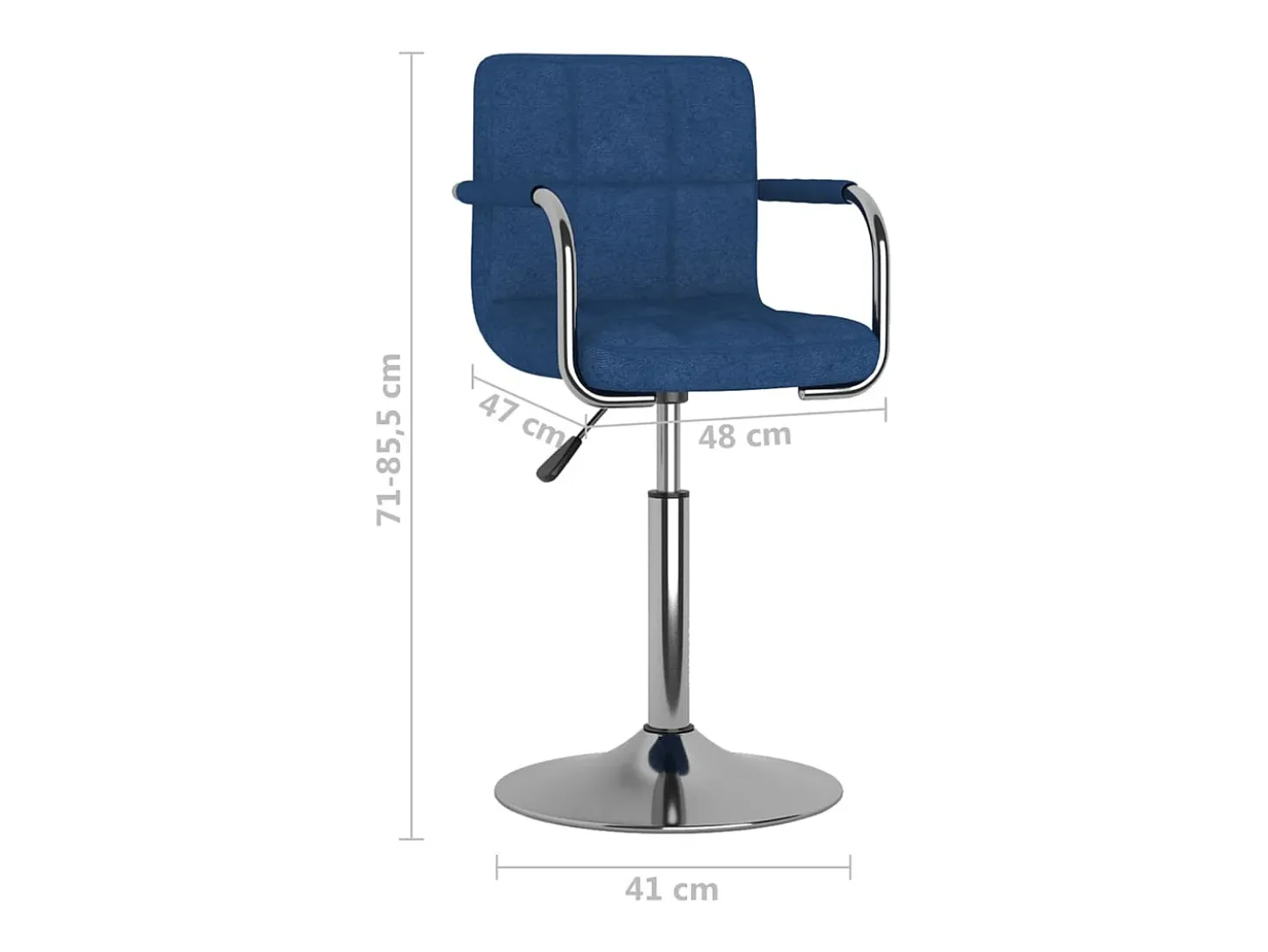 Silla de comedor de tela azul