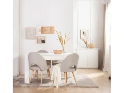 Silla de comedor de Tela Gris topo 85 x 49- Blair