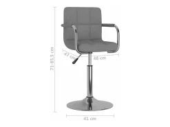 Silla de comedor de tela gris claro