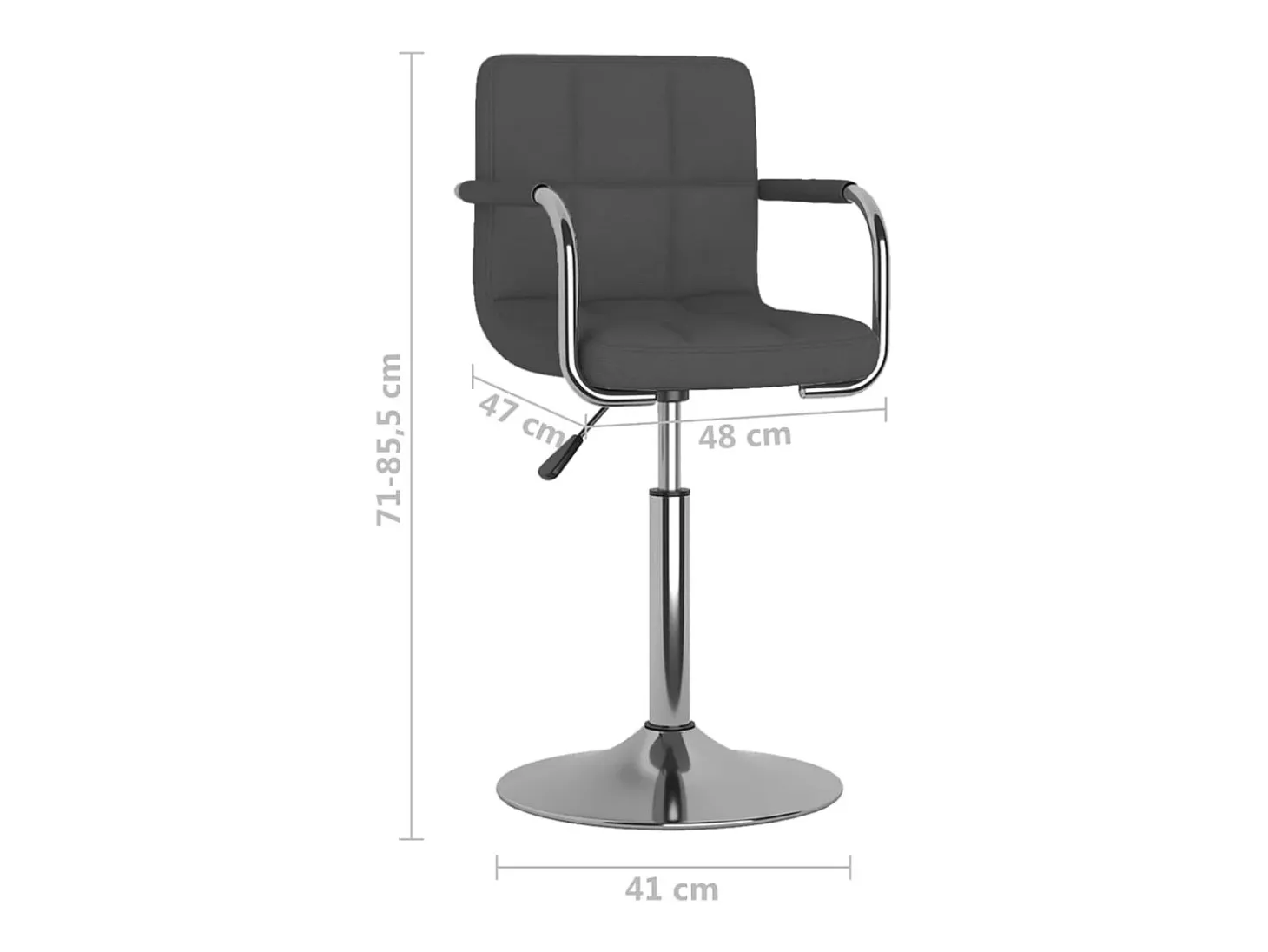 Silla de comedor de tela gris oscuro