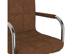 Silla de comedor de tela marrón