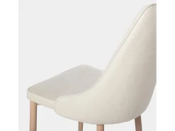 Silla de comedor de Tela Beige 95 x 45- Agnes