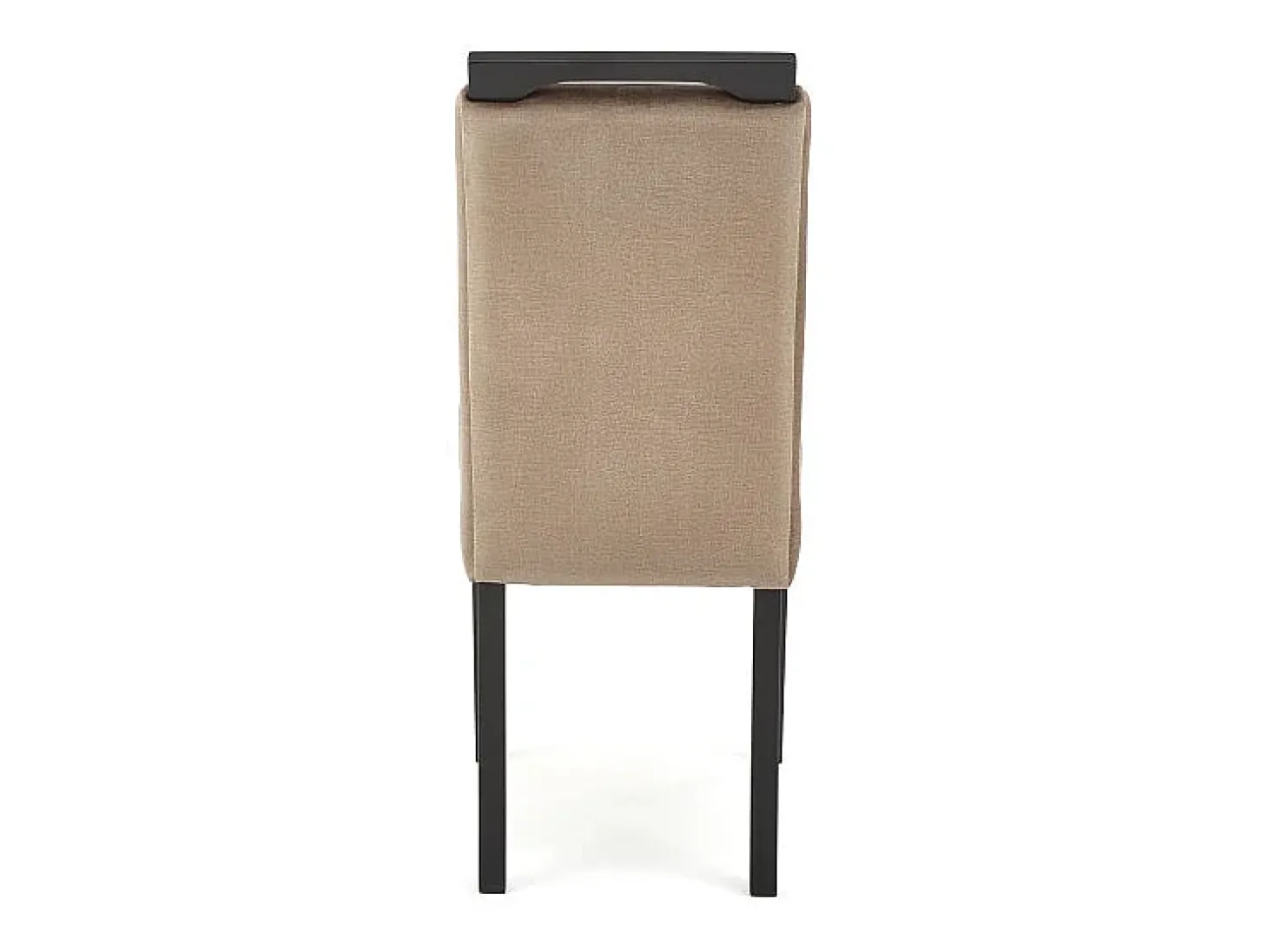 Silla de comedor de terciopelo beige con patas de madera maciza negra Candy