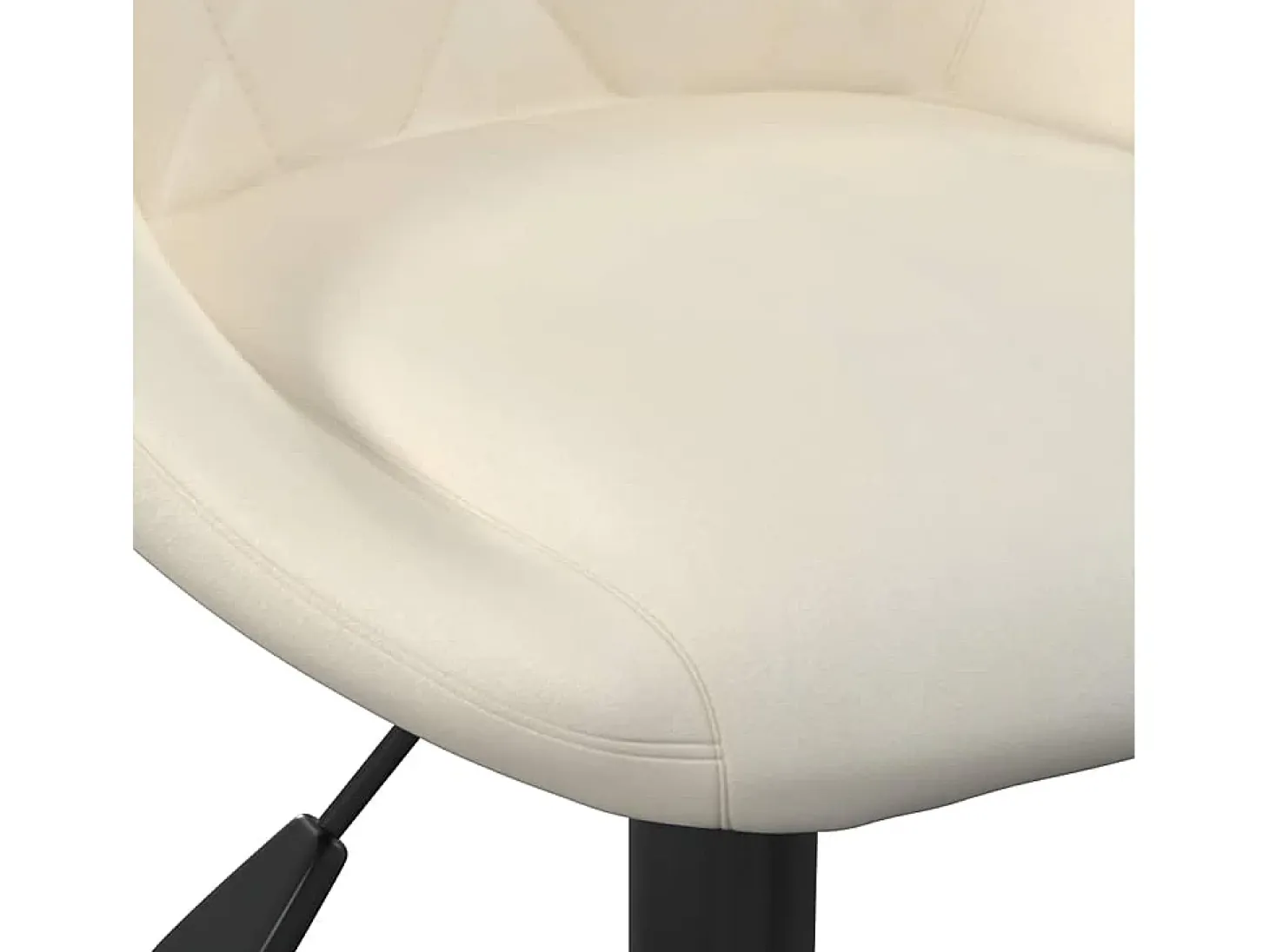 Silla de comedor de terciopelo crema