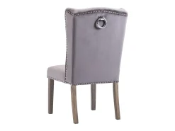 Silla de comedor de terciopelo gris